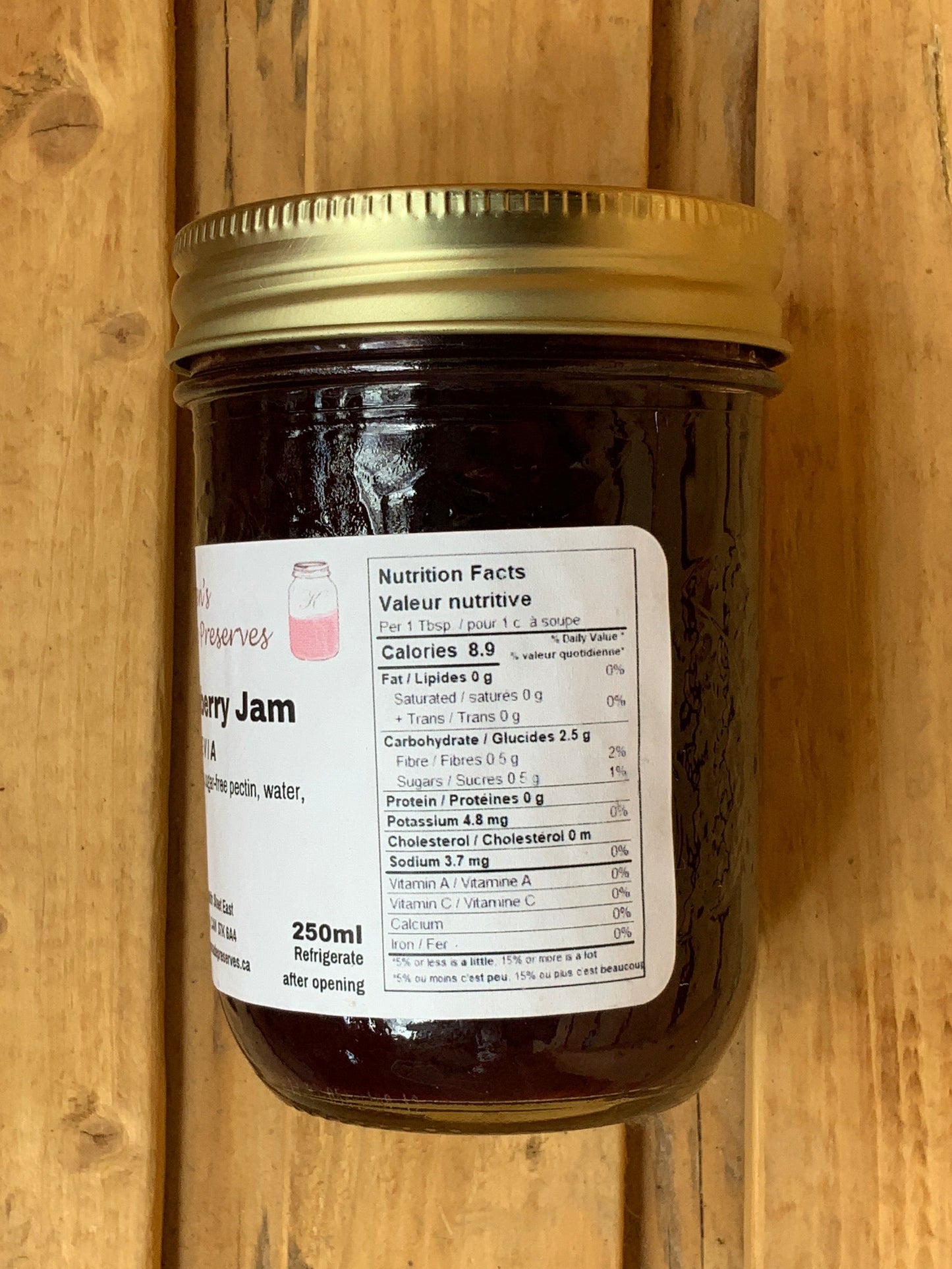 Kristen’s Preserves - Sugar Free (Stevia) - Wild Bluberry Jam