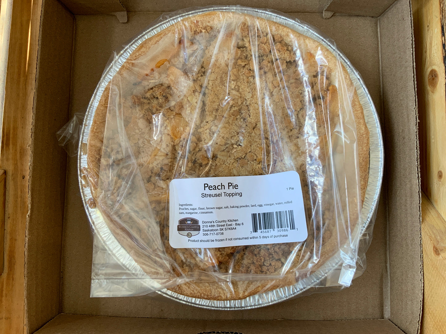 Donna’s Country Kitchen - Peach Pie - Streusel Top