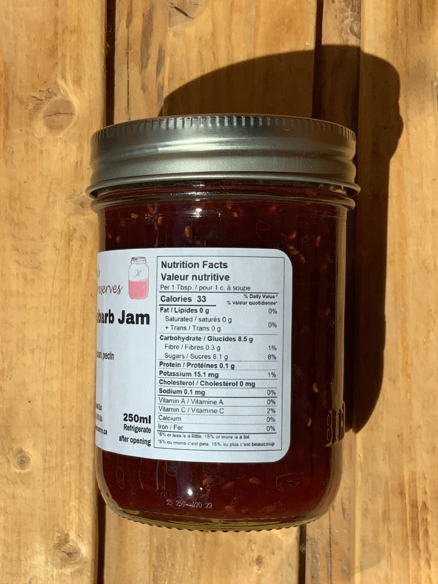 Kristen’s Preserves - 250ml Jam - Raspberry Rhubarb