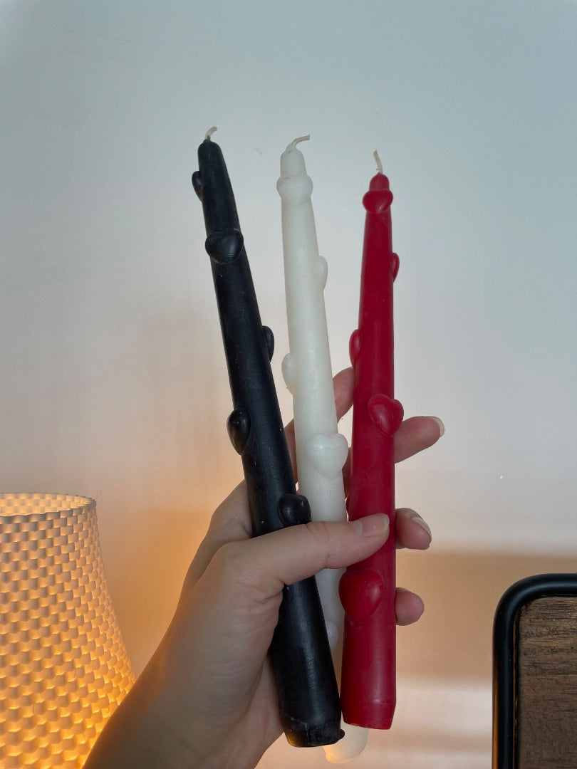 Five of Hearts - Heart Taper Candle