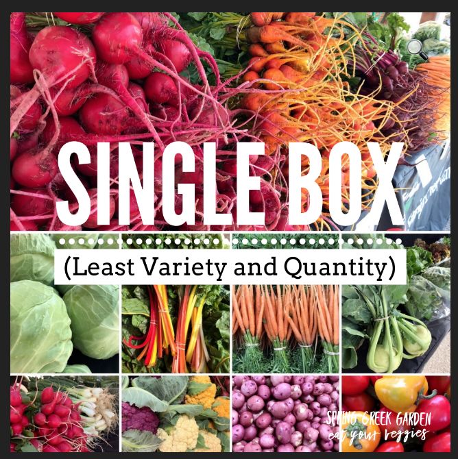 Spring Creek Garden - CSA Program - Single Box (10 weeks) PICKUP