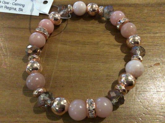 K&B Jewelry - Jewel Bracelet - Pink Opal (Calming) - B151-RG