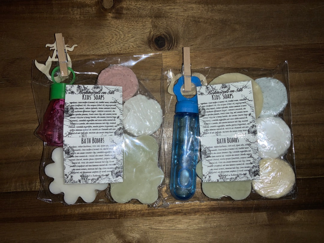 Botanicals On 8th - Kids Soap Sets w/Bubbles & Bath Bomb