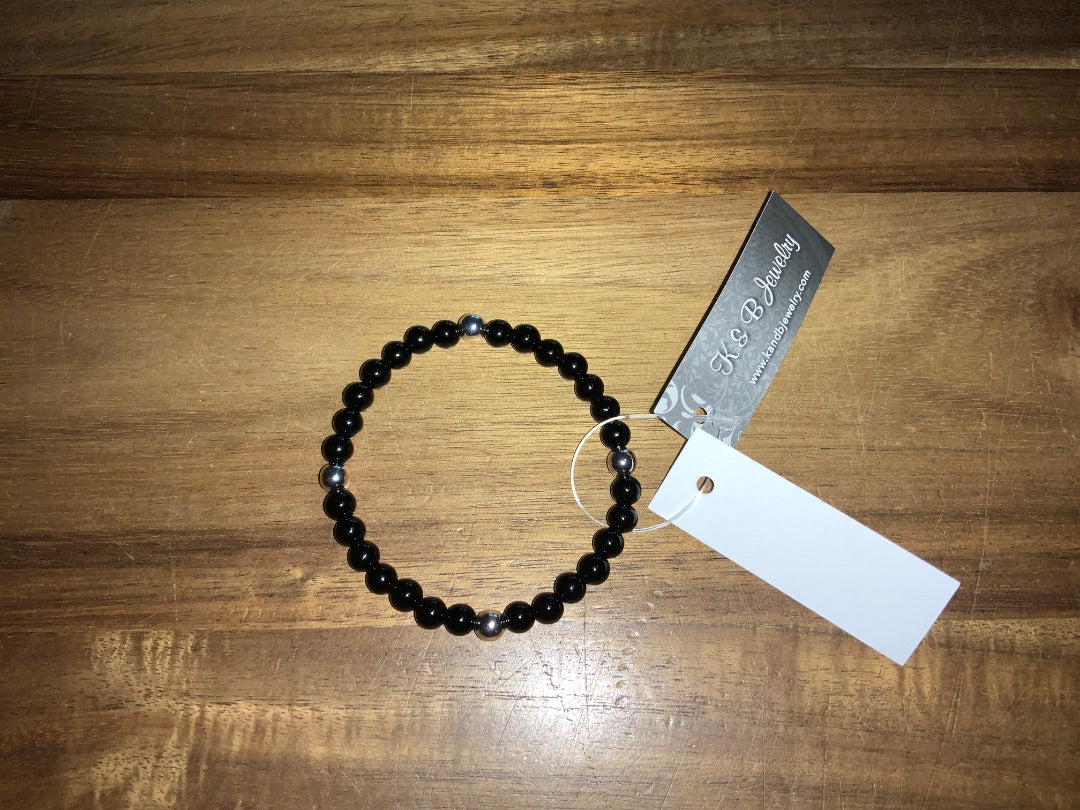 K&B Jewelry - Black Onyx Bracelet - B564-SS