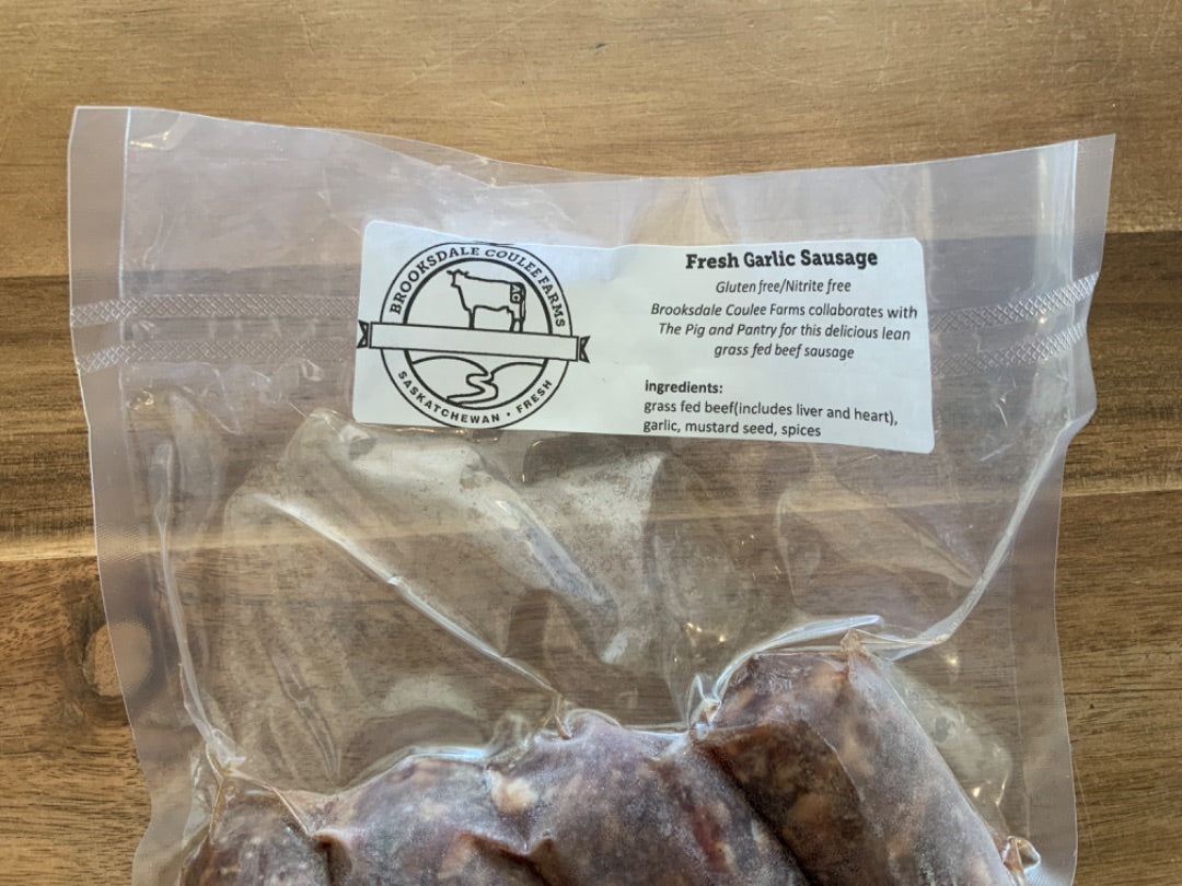 Brooksdale Coulee farms - Grass Fed Beef - Sausage - Fresh Garlic Sausage