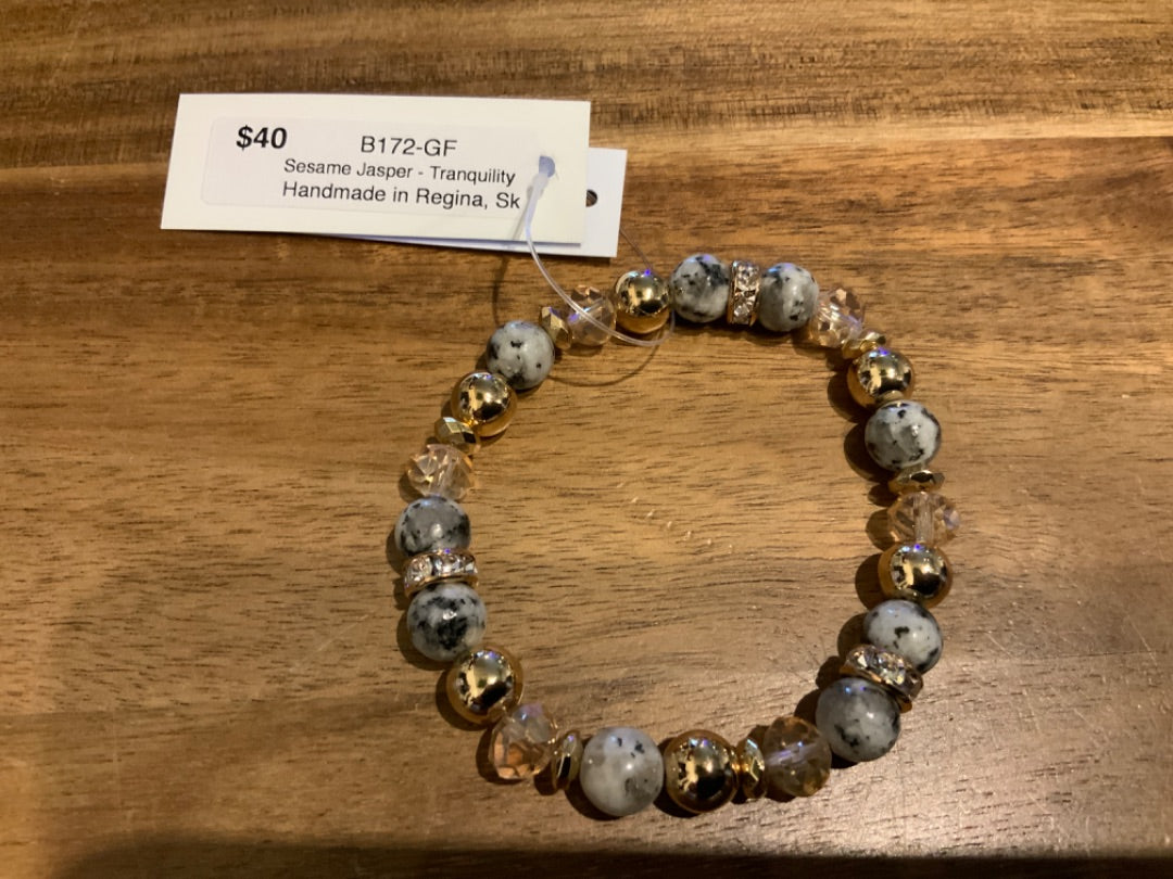 K&B Jewelry - Jewel Bracelet - Sesame Jasper (Tranquility) - B172-GF
