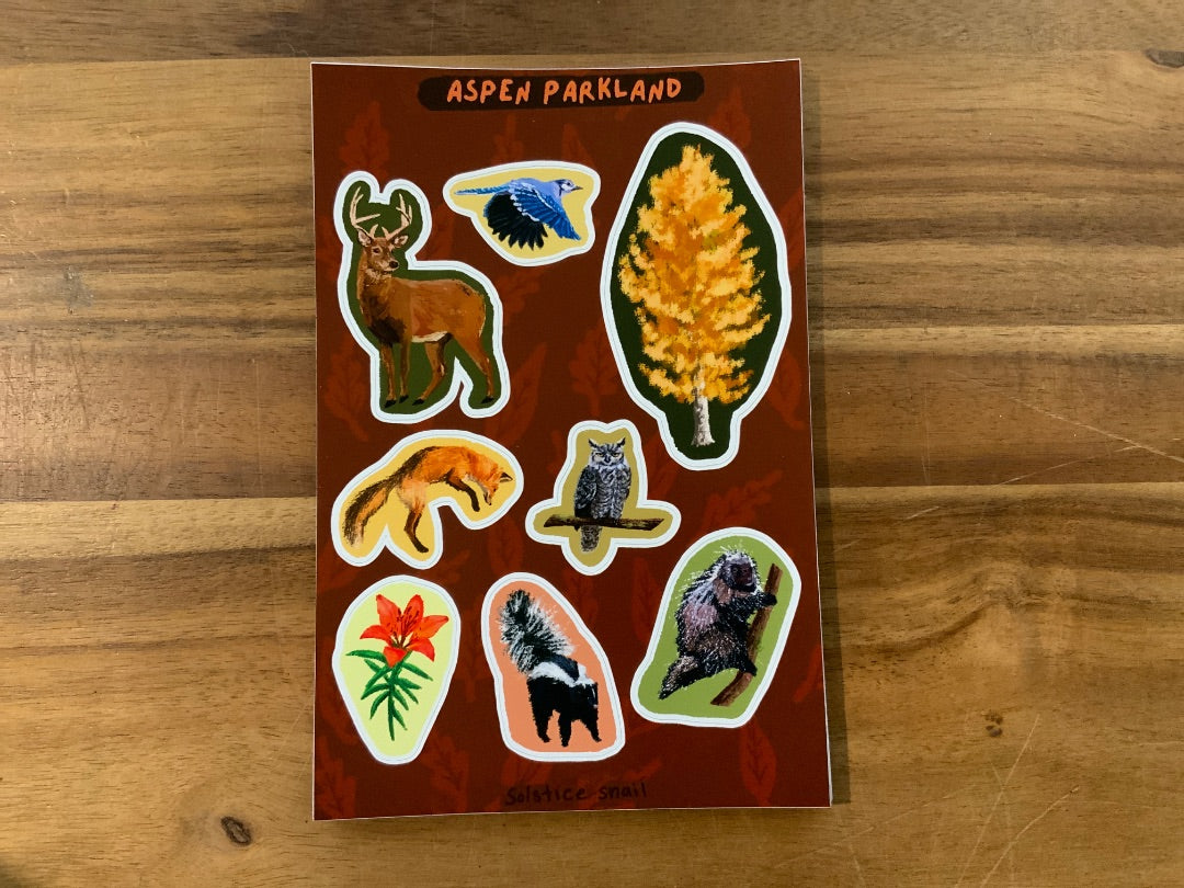 Mira’s Mugs - Solstice Snail - Sticker Sheet - Aspen Parkland