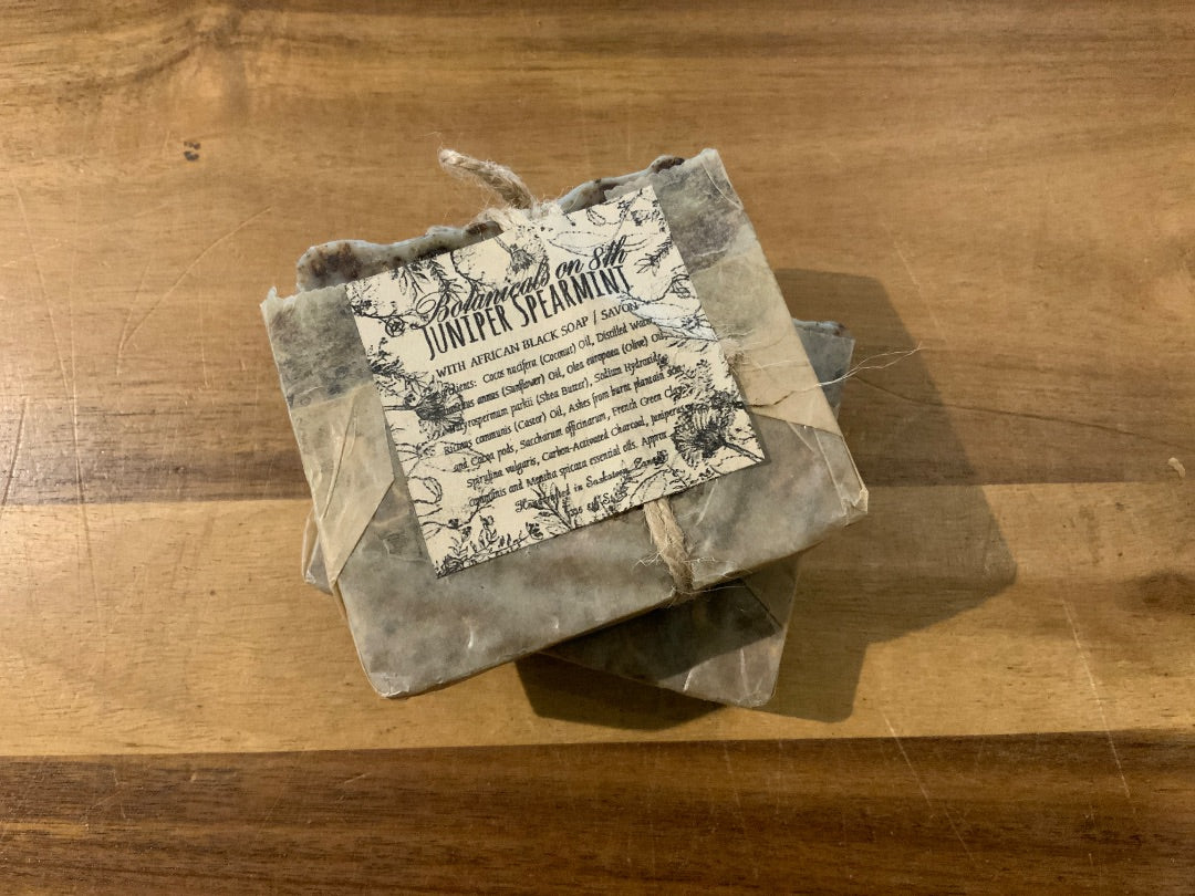 Botanicals On 8th Artisan - Bar Soap - Juniper & Spearmint with Black African Soap