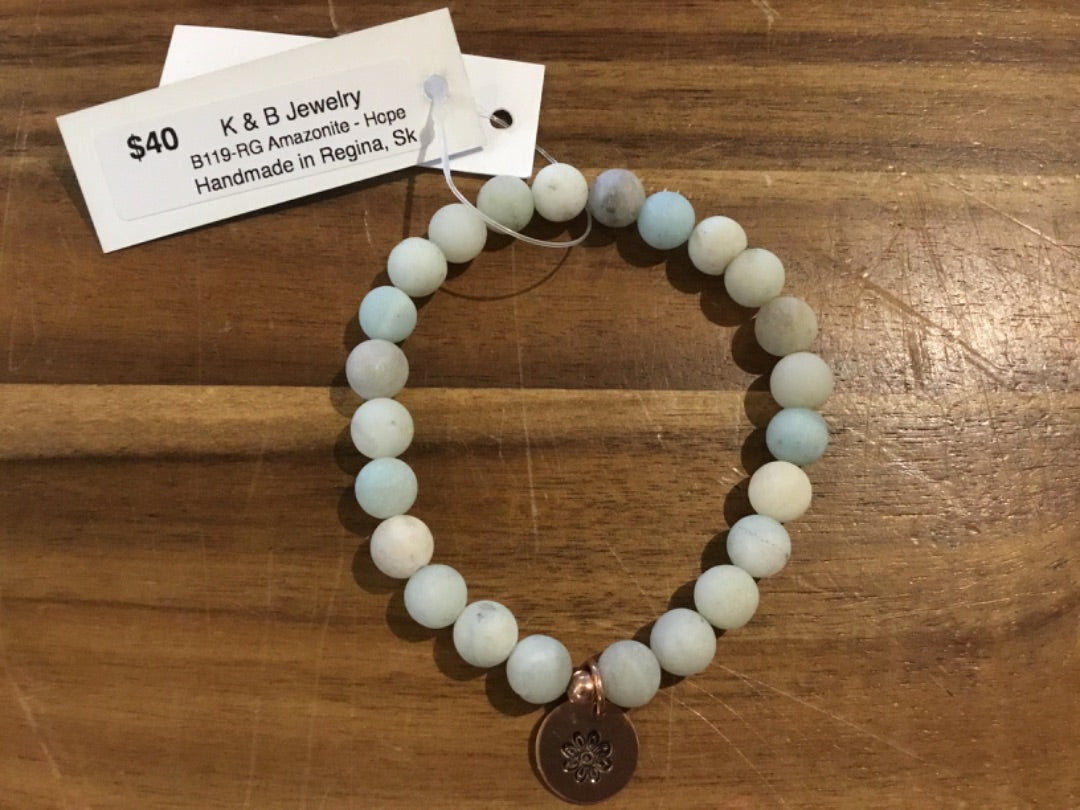 K&B Jewelry - Bracelet - Amazonite (Hope) - B119-RG
