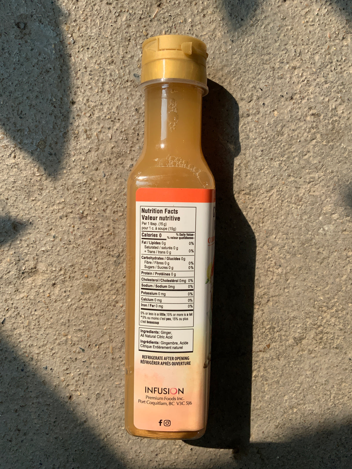Infusion Premium Foods Inc. - Ginger Juice