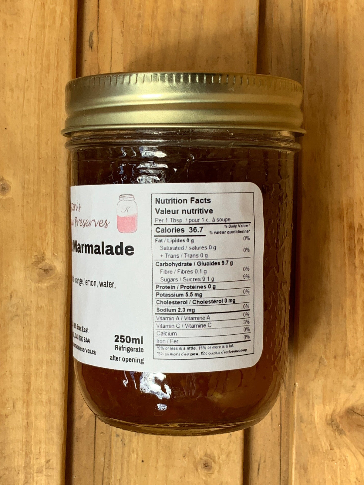 Kristen’s Preserves - 250ml - Three Fruit Marmalade