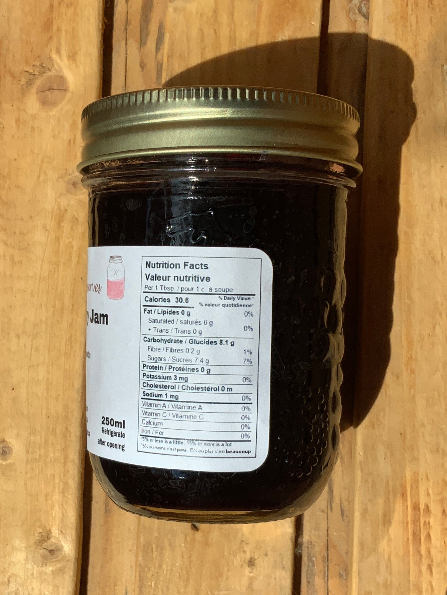 Kristen's Preserves - 250ml Jam - Wild Blueberry