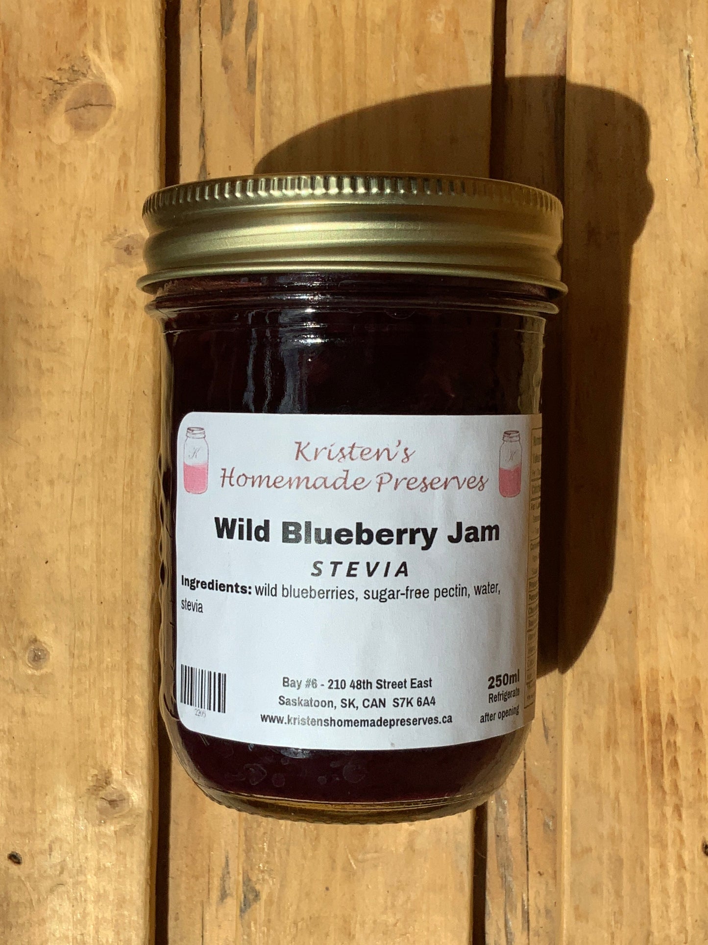 Kristen’s Preserves - Sugar Free (Stevia) - Wild Bluberry Jam