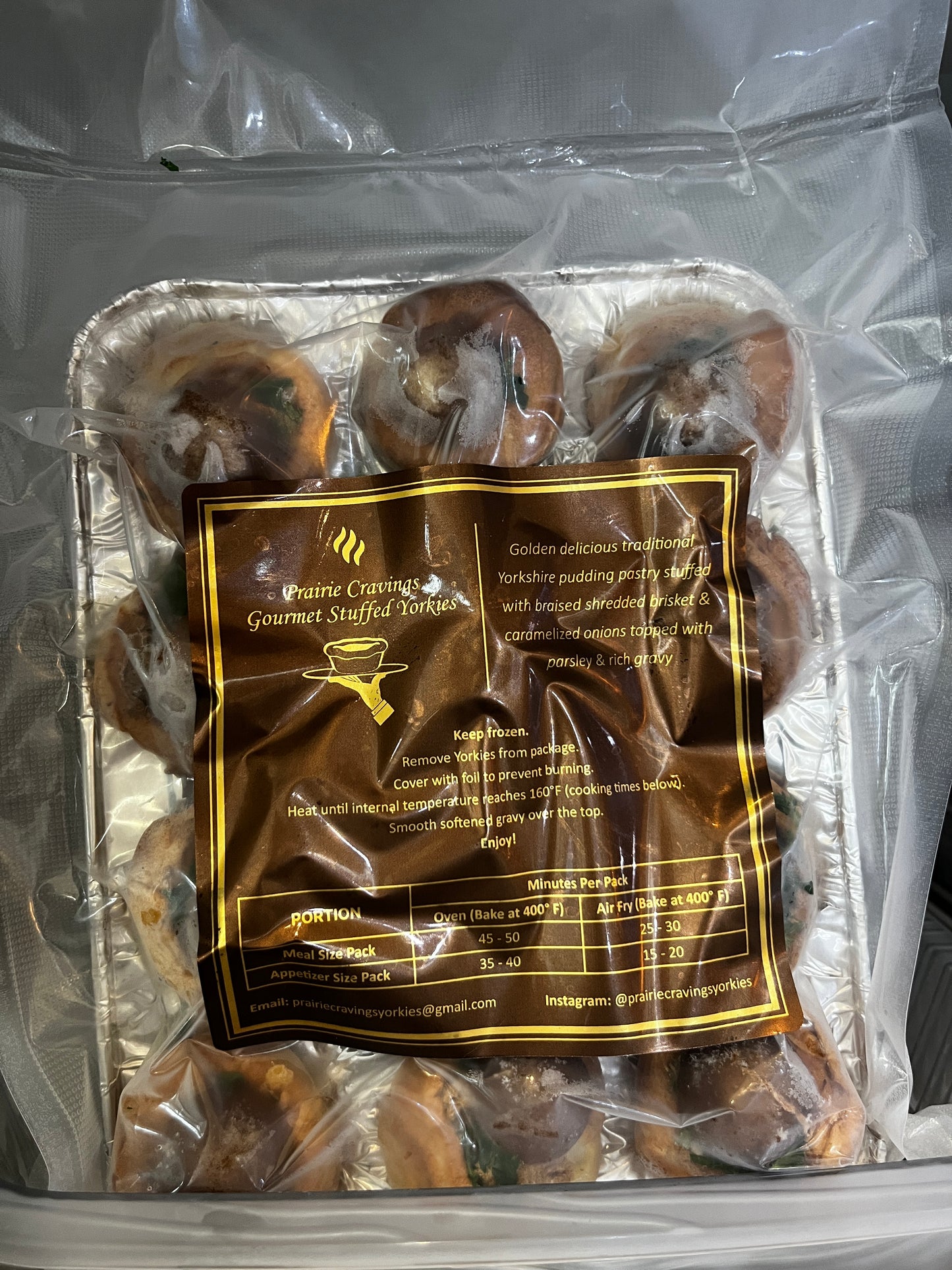 Prairie Cravings Gourmet Stuffed Yorkies Inc. - 12 Pack (Appetizer Sized) - Brisket & Onion