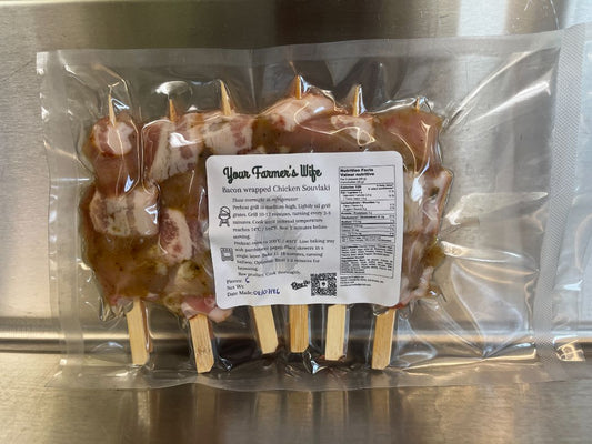 Your Farmer's Wife Bacon Wrapped Chicken Souvlaki