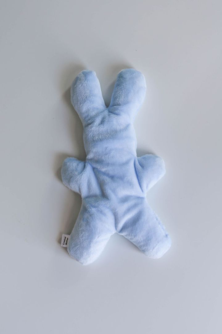 Blue Hot/Cold Therapy Bunny Created Mother handmade & curated by Tanis Harder based out of Winnipeg, MB.