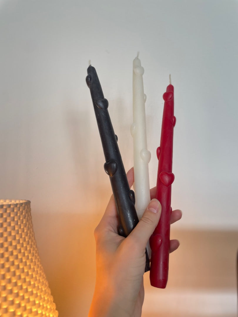 Five of Hearts - Heart Taper Candle