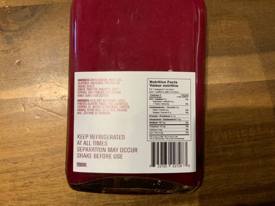 Vesela's International Kitchen Food - Ruby Red Prairie Sunset Probiotic Hot Sauce