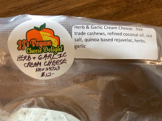 JJ’s Vegan Cheese - Vegan Cheese - Herb & Garlic Cream Cheese