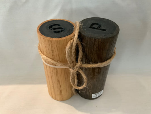 Toys & Turnings Artisan - Light & Dark Brown Wood Salt & Pepper Grinder Shaker Set