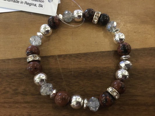 K&B Jewelry - Jewel Bracelet - Mahogany Jasper (Protection) - B497-SS