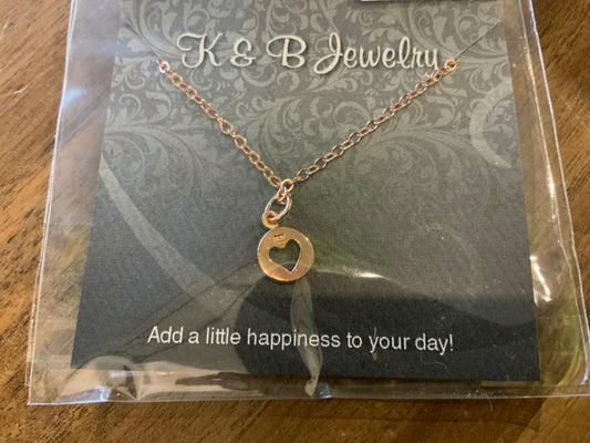 K&? Jewelry - Necklace - Rose Gold Filled Heart Cut Out - NS024-RG