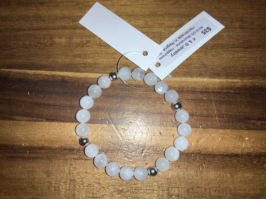 K&B Jewelry - Bracelet - Moonstone (Happiness) - B510-SS