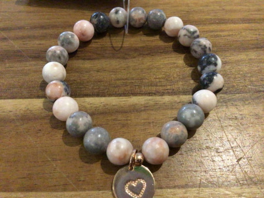 K&B Jewelry - Bracelet - Pink Zebra Jasper (Calming) - B153-RG