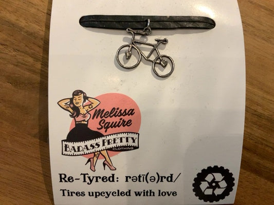 Melissa Squire Artisan - Recycled Tire Leather Choker Bicycle 4