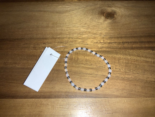 K&B Jewelry - Bracelet - White Agate (Calming) - B566-SS