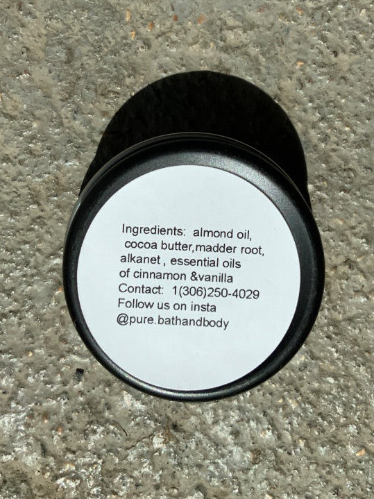 Pure Bath & Body - Tin Lip Balm - Cinnamon/Vanilla