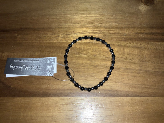 K&B Jewelry - Bracelet - Black Onyx (Strength) - B567-SS