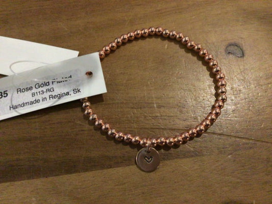 K&B Jewelry - Bracelet (S Bead) - Rose Gold Plated - B113-RG