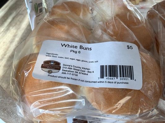 Donna’s Country Kitchen - Bread - White Buns (6 Pack)