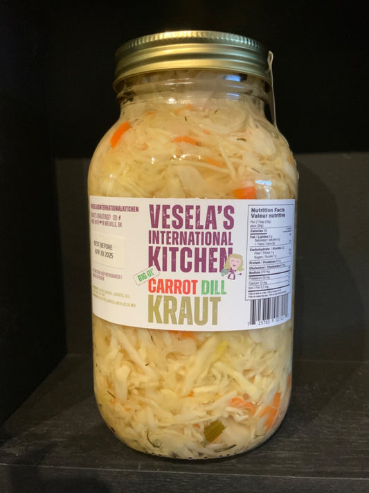Vesela's International Kitchen - Carrot Dill Kraut - Large