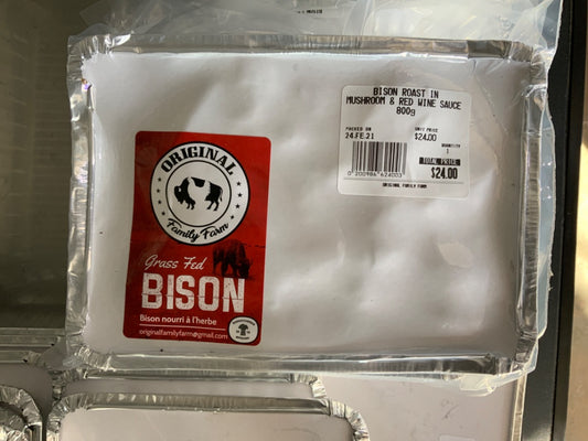 Original Family Farms - Bison Roast with Mushroom & Red Wine Sauce (800g)