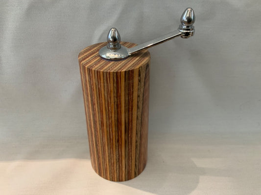 Toys & Turnings Artisan - Single Pepper Grinder Striped Reddish Hues