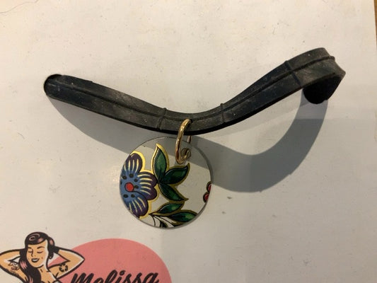 Melissa Squire Artisan - Recycled Tire Leather Flower Pendant Choker 2