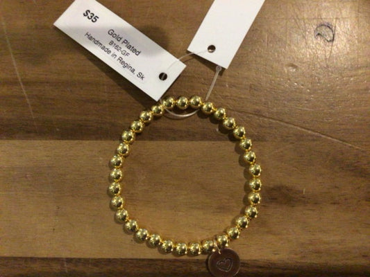 K&B Jewelry - Bracelet (L Bead) - 24k Gold Plated - B162-GF