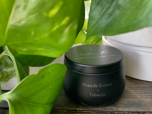 Smitten & Fir Candle Co. - 5oz Signature Tin - Fireside Embers & Tobacco
