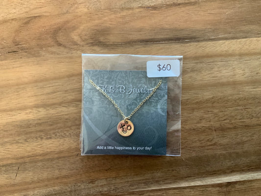 K&B Jewelry - Necklace - 14k Gold Filled XO Heart Pendant - NS084-GF