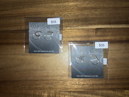 K&B Jewelry - Sterling Silver Hoop Earrings - EST-254-SS