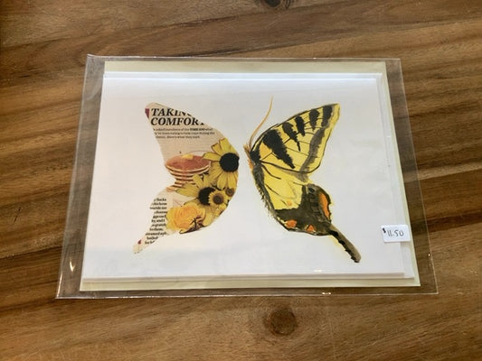 Art by Julia - Large Cards - Yellow Butterfly