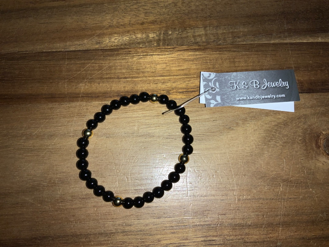 K&B Jewelry - Black Onyx Bracelet - B242-GF