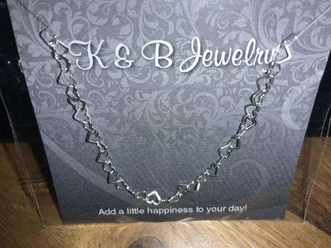 K&B Jewelry - Necklace - Sterling Silver Heart Chain - NS205-SS