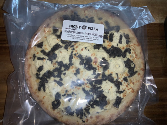 The Night Oven - Pizza - Garlic Confit, Mushroom, Lemon Thyme Ricotta, Mozza