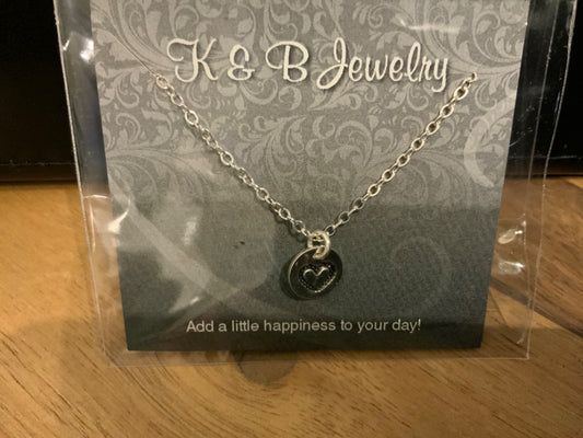 K&B Jewelry - Necklace - Sterling Silver Round Heart Pendant - NS209-SS