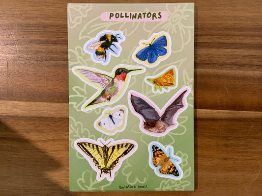 Mira’s Mugs - Solstice Snail - Sticker Sheet - Pollinators