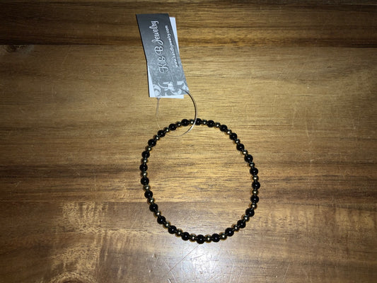 K&B Jewelry - Gold Plated Black Onyx Bracelet - B245-GF