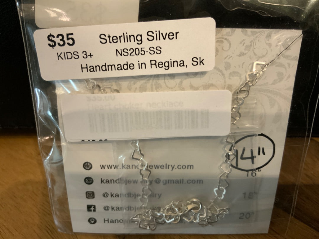 K&B Jewelry - Necklace - Sterling Silver Heart Chain - NS205-SS